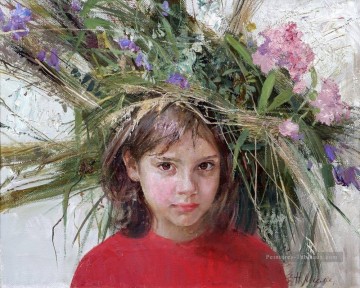 jolie petite fille NM Tadjikistan 25 Impressionist Peinture à l'huile